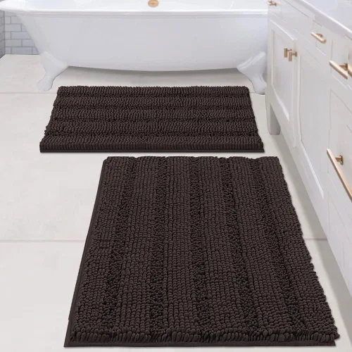 Miniatura 171 de H.VERSAILTEX - Alfombras de baño, juego de 2 piezas, alfombra de contorno para baño, juego de alfombras para inodoro, alfombra antideslizante