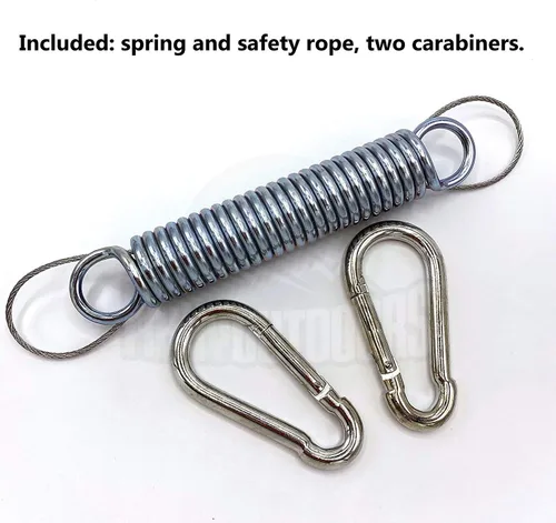 Miniatura 3 de Kit de columpio para silla – resorte, resistente, 2 mosquetones, cuerda de seguridad – Accesorios de suspensión para bolsas de boxeo, asiento