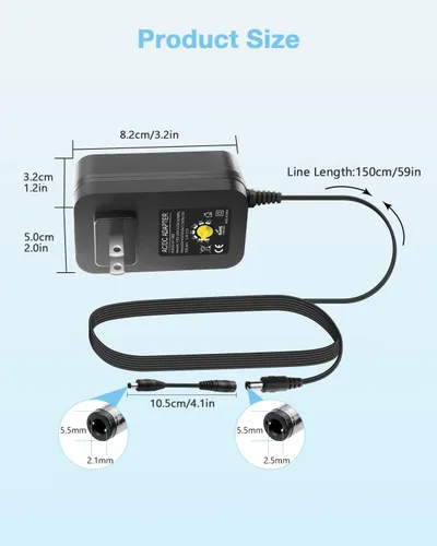 Miniatura 4 de Aclorol Adaptador de corriente universal de 30 W, 12 V, 9 V, 7,5 V, 6 V, 5 V, 4,5 V, 3 V, fuente de alimentación variable ajustable, convertidor