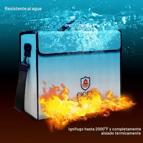 Miniatura 3 de Bolsa de Documentos Ignífuga - Caja Ignífuga [Aislada Térmica] Cajas de Seguridad Ignífugas para el Hogar Bolsa Ignífuga Grande Cremallera
