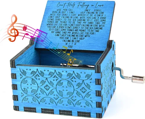 Miniatura 2 de byykit Can't Help Falling in Love Caja de Música de Madera, Cajas Musicales Antiguas Grabadas para Ser Querido, Caja de Música de Madera - Regalos