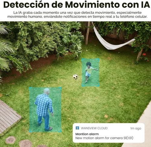 Miniatura 4 de Cámaras AOQEE para seguridad del hogar - Cámara de seguridad inalámbrica de 2K para exteriores con detección de movimiento de IA y sirena, carga