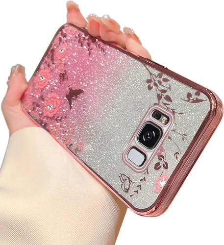 Miniatura 47 de Funda para Note 10, Galaxy Note 10 para mujer, cambio gradual con purpurina, cristal suave, TPU elegante, mariposa, floral, corazón, transparente