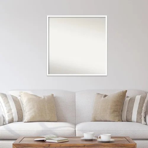 Miniatura 609 de Amanti Art Espejo de baño blanco para sobre el fregadero, 32 x 45 pulgadas, espejo de tocador rectangular blanco esbelto, marco de madera moderno