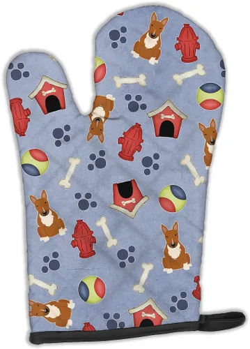 Miniatura 410 de Caroline's Treasures BB2732OVMT Dog House Collection Border Collie - Guante de horno grueso resistente al calor para sartenes calientes y horno