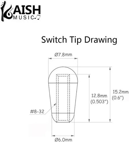 Miniatura 2 de KAISH 10 unids American Thread 3 Way Interruptor de palanca de punta Interruptor de tapa perilla para USA Les Paul Pickup Selector Switchcraft