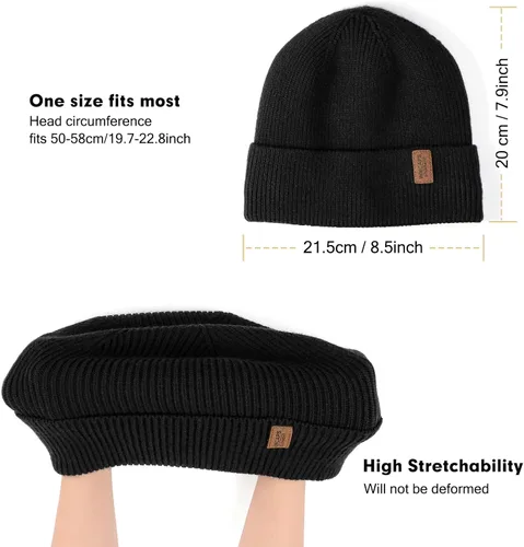 Miniatura 3 de Wmcaps Gorro de invierno para hombres y mujeres, gorro de punto suave y cálido con forro polar