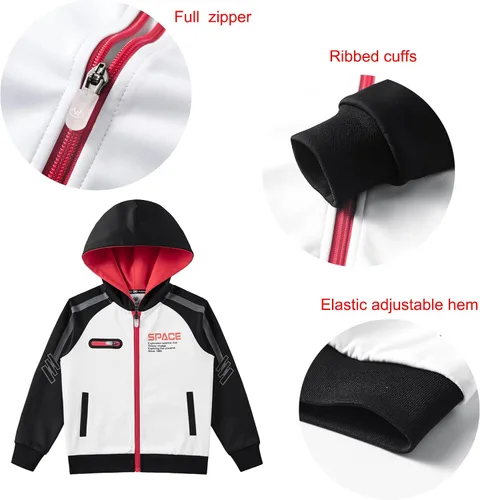 Miniatura 7 de ANOTWENER Ropa deportiva para niños, conjuntos de chándal con capucha, sudadera y pantalones deportivos, 2 piezas, 2 a 8 años