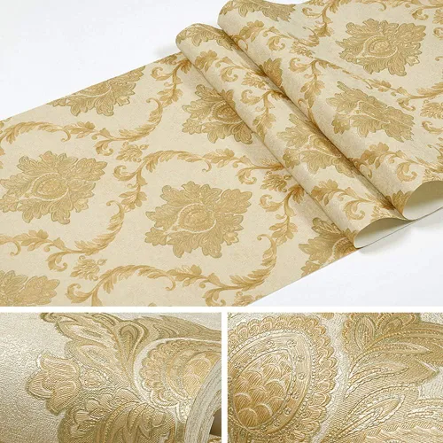 Miniatura 2 de Q QIHANG Papel tapiz de PVC damasco de estilo europeo Versión AB Flor europea 3D en relieve Artesanía Dormitorio Sala de estar Fondo de TV