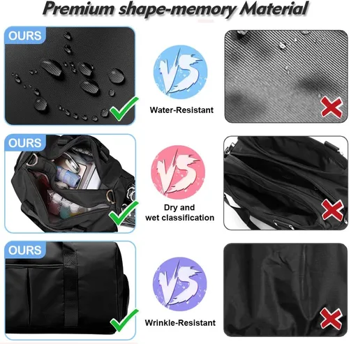 Miniatura 7 de Bolsa de gimnasio pequeña para mujeres y hombres, bolsa de entrenamiento para deportes y escapadas de fin de semana, bolsa de lona impermeable