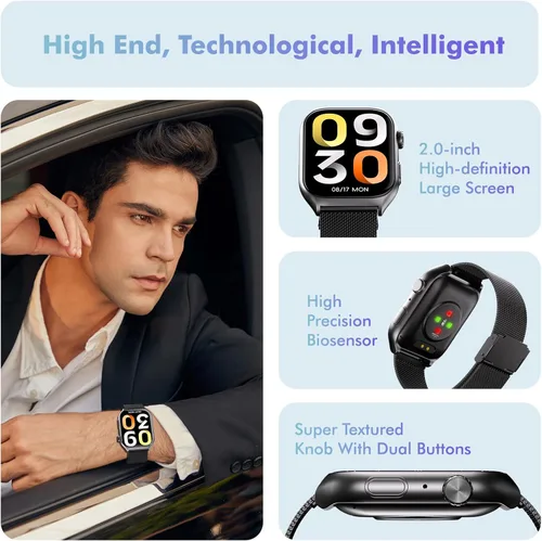 Miniatura 6 de YMS Reloj inteligente Android para mujer, 2.0 pulgadas, IP68 impermeable, reloj de fitness con Bluetooth (respuesta/llamada), monitor de frecuencia
