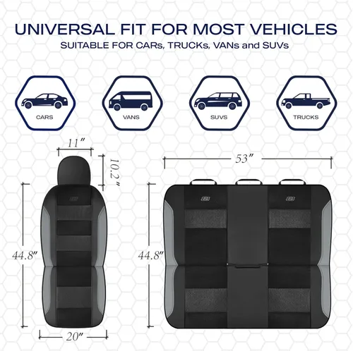 Miniatura 5 de Skechers Fundas de Asiento con Espuma Viscoelástica y Refrigeración por Aire, Cuero Premium con Malla EVA, Fundas de Asiento de Automóvil