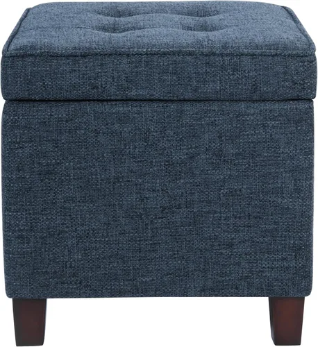 Miniatura 11 de HomePop Otomana Clásica Cuadrada de Almacenamiento con Tapa Desmontable Otomana con Almacenamiento para Sala de Estar y Dormitorio, Patrón de Negro