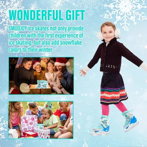 Miniatura 6 de Patines de hielo ajustables para niños y niñas, cómodos, cuchillas suaves, zapatos de patinaje sobre hielo para pista de hockey sobre hielo al aire