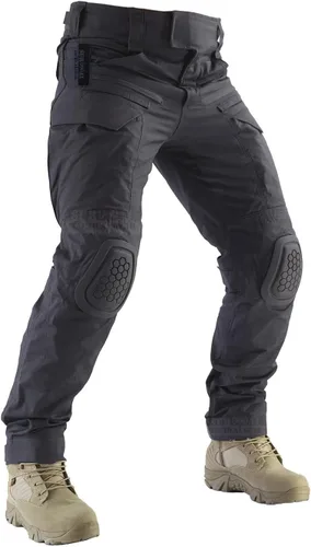 ZAPT Pantalones de combate Airsoft Paintball para hombre, pantalones tácticos con rodilleras, camuflaje de caza, pantalones militares Gris