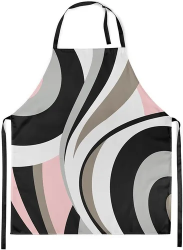 Miniatura 26 de Castle Fairy Delantal de cocina geométrico en espiral, moderno delantal impermeable con rayas simples para adultos (sin bolsillo), 31 x 26 pulgadas