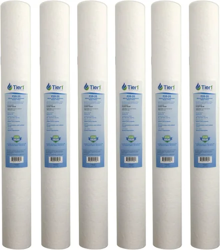 Miniatura 22 de Tier1 Cartucho de repuesto de filtro de agua de sedimentos de polipropileno hilado para toda la casa de 10 micrones, 20 x 2.5 pulgadas, compatible