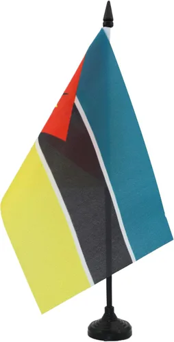 Miniatura 291 de AZ FLAG Sierra Leone Bandera de mesa 5'' x 8'' - Bandera de escritorio de Sierra Leona 21 x 14 cm - Bastón y base de plástico negro