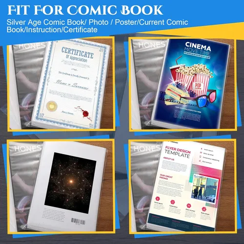 Miniatura 3 de Epakh Juego de 120 fundas y tableros de cómics reutilizables transparentes de 7.25 x 10.5 pulgadas con tableros de respaldo para almacenamiento