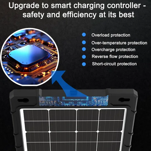 Miniatura 3 de Cargador de batería solar Pro de 12 V 7.5 W - Controlador MPPT inteligente integrado impermeable para automóviles, barcos automotrices y remolques