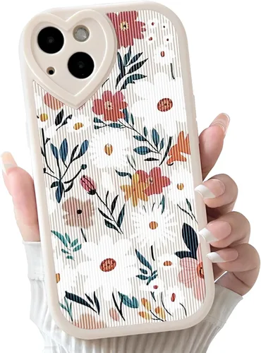 Miniatura 34 de Lovmooful Funda compatible con iPhone 13, diseño floral con lente de amor, protector de parachoques para niñas y mujeres, TPU suave a prueba