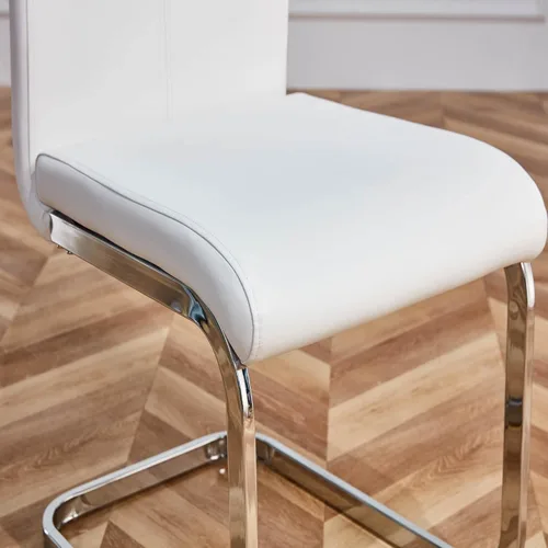 Miniatura 8 de Baysitone Juego de 2 sillas de comedor modernas, sillas laterales y de cocina con respaldo alto acolchado de piel sintética, para comedor, cocina