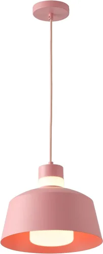 Miniatura 8 de ANYLOVE Macaron - Lámpara colgante de isla de cocina, lámparas colgantes rosas de 11 pulgadas con pantalla de vidrio esmerilado, altura ajustable