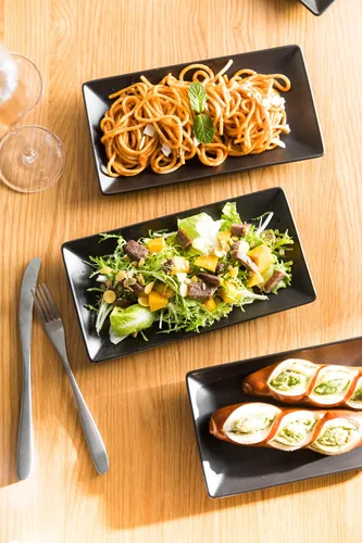 Miniatura 9 de LAUCHUH Bandejas para Servir, Bandeja de Porcelana de 10" Platos de Sushi Bandejas Rectangulares para Navidad, Acción de Gracias, Sushi, Pasteles