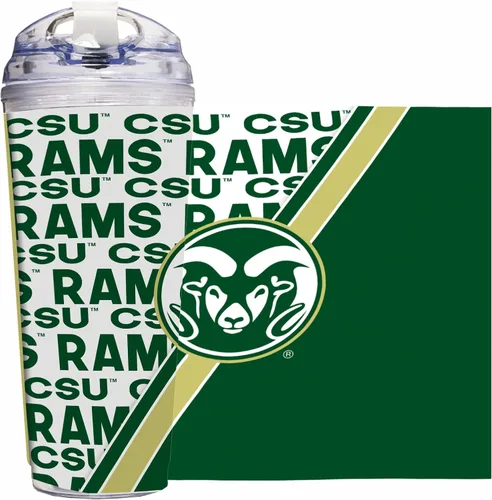 Miniatura 94 de Rico Industries Taza acrílica NCAA estándar de 24 onzas con tapa con bisagra, taza de doble pared oficialmente licenciada con pajita