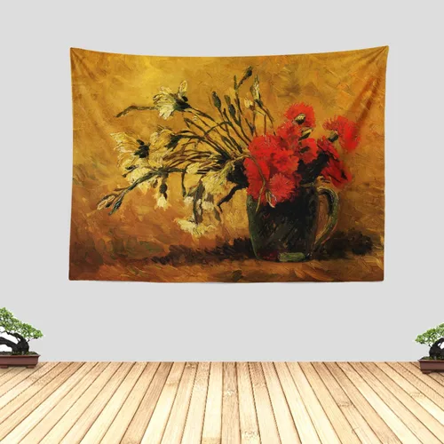 Miniatura 12 de Chitteri Vincent van gogh - Tapiz colgante de flores de almendra, 60 x 45 pulgadas, arte de pared de poliéster para decoración del hogar