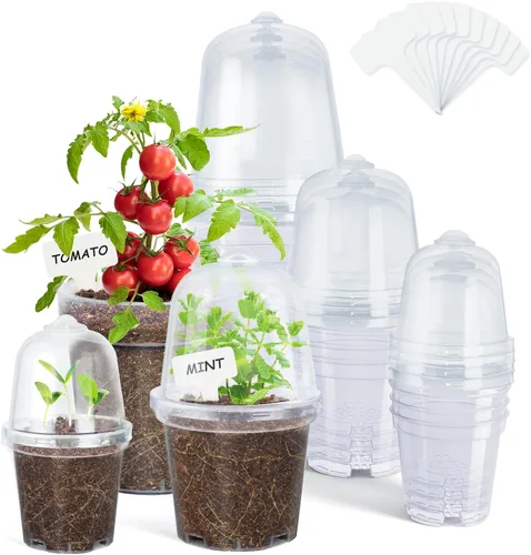 Miniatura 12 de homenote Macetas de vivero, paquete de 30, maceta de 3/4/5 pulgadas para plantar, macetas transparentes para plantas, plántulas de plástico