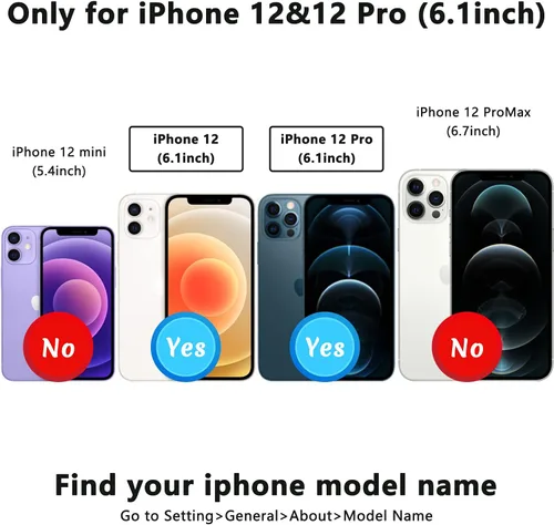 Miniatura 2 de Funda tipo cartera para iPhone 12 y 12 Pro con soporte para tarjetas, rotación de 360°, soporte de anillo de dedo con función atril, protección