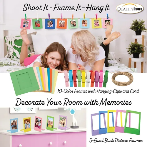 Miniatura 5 de Fujifilm Cámara instantánea Instax Mini 12 + 60 impresiones fotográficas + paquete de calidad fotográfica, funda, calcomanías decorativas, marcos