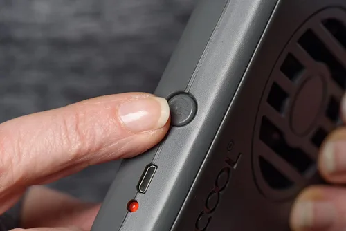 Miniatura 9 de O2COOL Ventilador de enfriamiento de cordón ajustable con batería USB de viaje personal para cuello portátil, (negro)