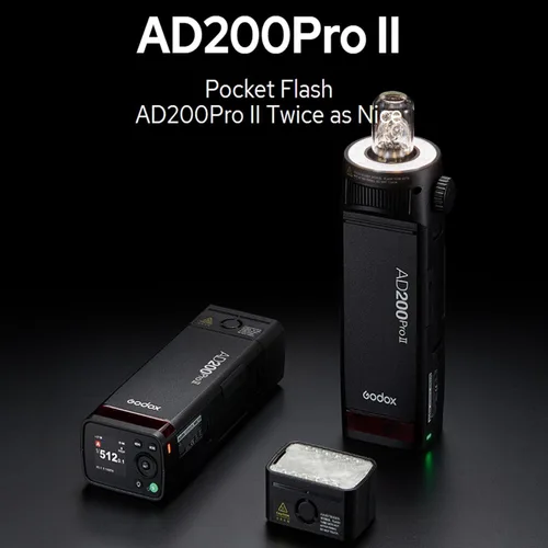 Miniatura 2 de Godox AD200 Pro II 2.4G Pocket Flash Strobe con disparador de flash X3C para cámaras Canon, 500 flashes de potencia completa, reciclaje