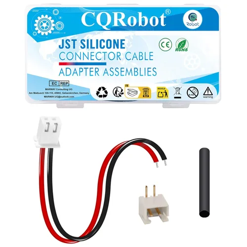 Miniatura 102 de CQRobot JST EL 4.5 mm de paso 2 pines conector electrónico IC macho, enchufes hembra carcasa y kit de terminales de crimpado en T macho/hembra. 50