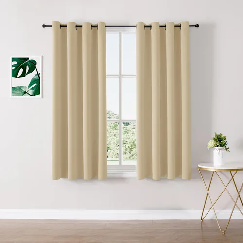Miniatura 116 de ChrisDowa - Cortinas de cenefa pequeñas para cocina, cortinas cortas con ojales y aislamiento térmico para oscurecer la sala y habitación