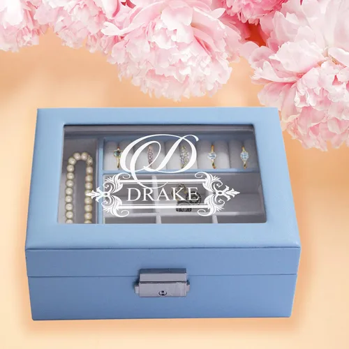Miniatura 4 de My Personal Memories Joyero personalizado, bandeja y organizador con parte superior de cristal, accesorios personalizados y grabados, regalo