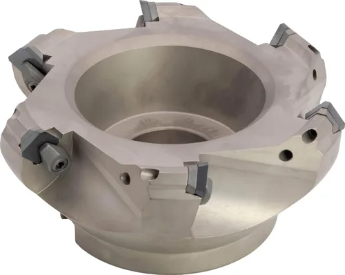 Miniatura 6 de Molino de cara indexable (carcasa) de 2" 45°, diámetro del orificio del eje de 3/4", 3 flautas, con 3 piezas de inserciones de carburo SEAN42