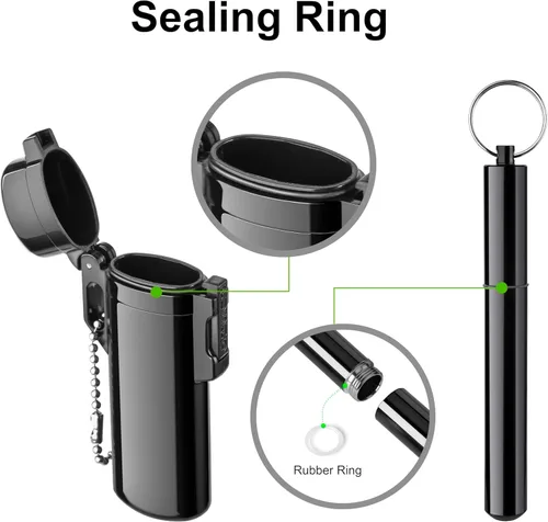 Miniatura 3 de Lighter Case&Airtight Aluminum Metal Storage Tube Set