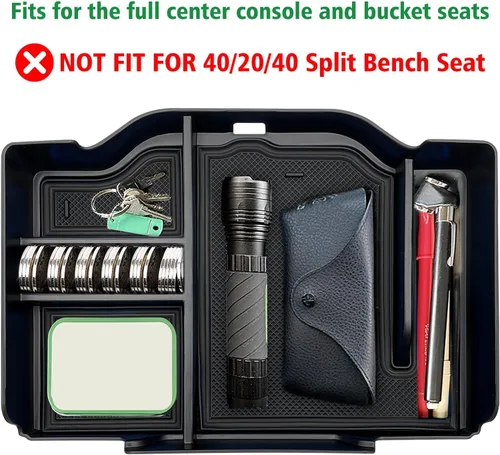 Miniatura 2 de Organizador de consola central compatible con Dodge RAM 1500 2500 3500 2026 2025 2024 2023 2022-2019 Accesorios Caja de almacenamiento interior Negro