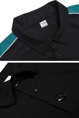 Miniatura 5 de MAGCOMSEN Polo de golf para hombre, manga corta, 3 botones, secado rápido, estilo casucal, piqué