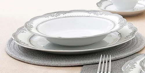 Miniatura 7 de Lorenzo Import Victoria - Vajilla de porcelana ondulada (57 piezas)