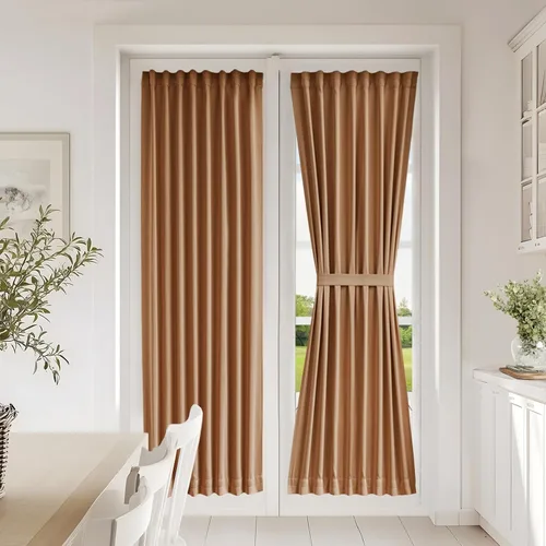 Miniatura 72 de Vatge - Cortinas autoadhesivas para puerta francesa, tratamiento de ventana con filtro de luz sin varillas ni perforaciones para puertas de cristal