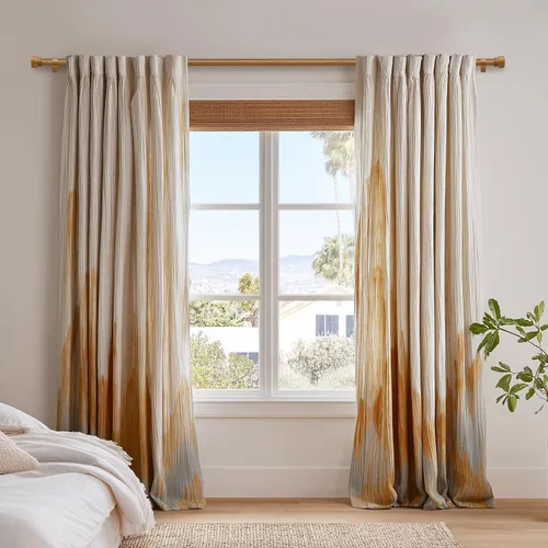 Miniatura 2 de Lootkell Barras de cortina de madera para ventanas de 66 a 120 pulgadas de diámetro, bohemio, decorativo, resistente, largo, ajustable, con diseño
