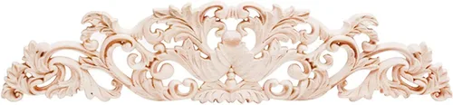 Miniatura 9 de Apliques de madera tallada larga sin pintar, apliques de madera y onlays para muebles (01, 20x11cm/7.87x4.33inch)