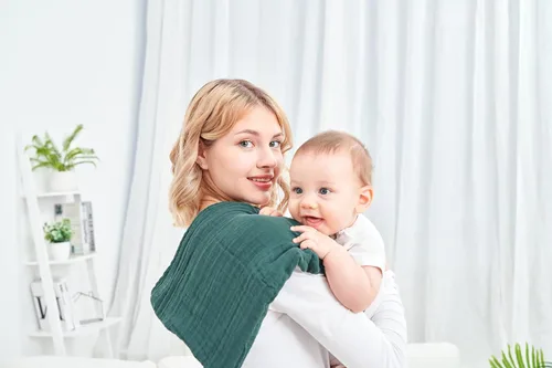 Miniatura 8 de CottCare Mantas envolventes de muselina para bebés para niños y niñas, paquete de 4 unidades, transpirables y agradables al tacto, mantas Verde