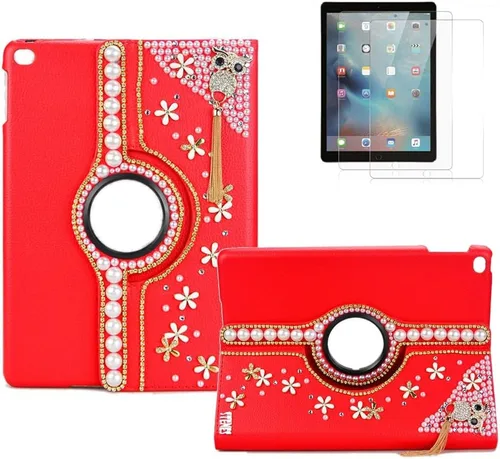 Miniatura 22 de Bling - Funda compatible con Samsung Galaxy Tab A7 10.4 (2022) - Elegante - 3D hecha a mano con mariposa de cristal giratoria de 360 grados