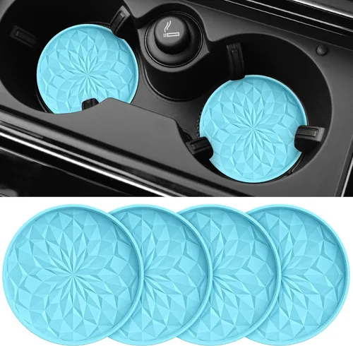 ME.FAN Posavasos de automóvil para portavasos [4 unidades] – Alfombrillas de silicona para tazas de 2.75 pulgadas – Accesorios universales