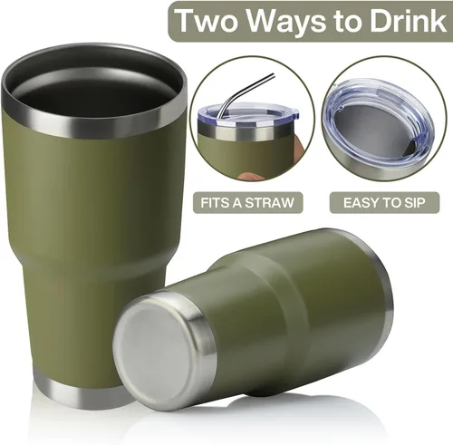 Miniatura 3 de Meway vaso para café de 30 onzas Verde militar